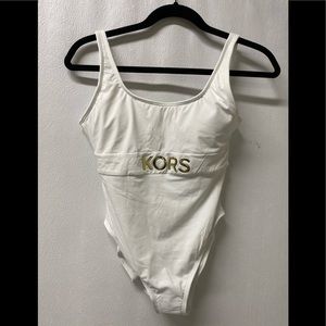 MICHAEL Michael Kors Decadent Solid Logo Swimsuit